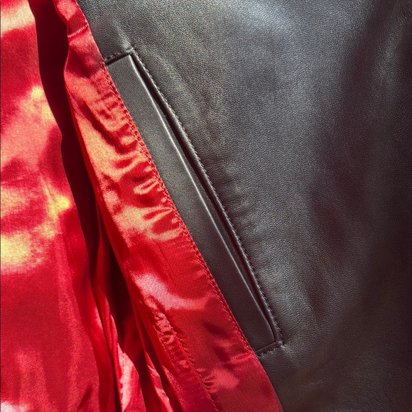 Palm Angels Logo Print Leather Belted Biker Jacket - Picture 12 of 12